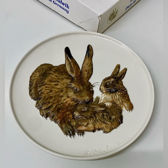 1975 Vtg First Edition Mother Series bas Relief Goebel Rabbit Collector Plate - Picture 14 of 16